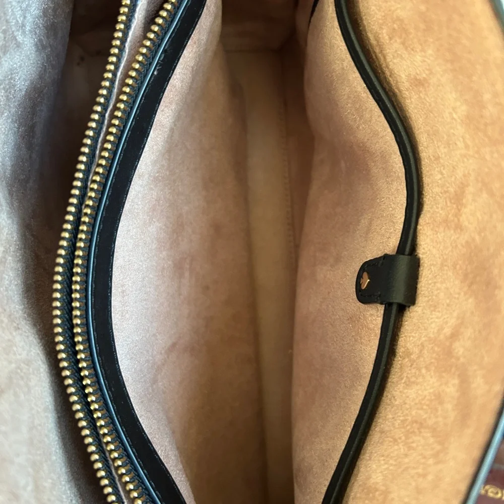kate spade Black Leather Tote with Gold Hardware